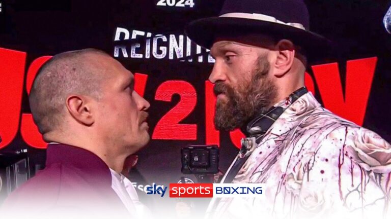 Tyson Fury and Oleksandr Usyk's 11 MINUTE staredown! 😳