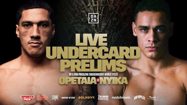 Jai Opetaia Vs David Nyika Live Undercard Prelims