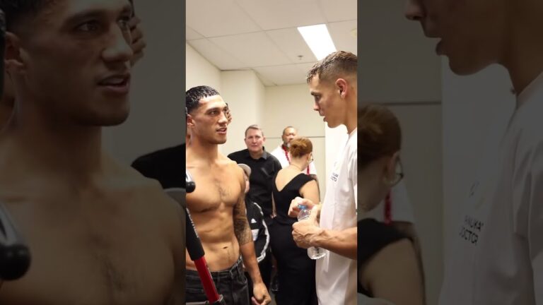 Respect 🤝 Jai Opetaia & David Nyika Embrace Backstage After Fight