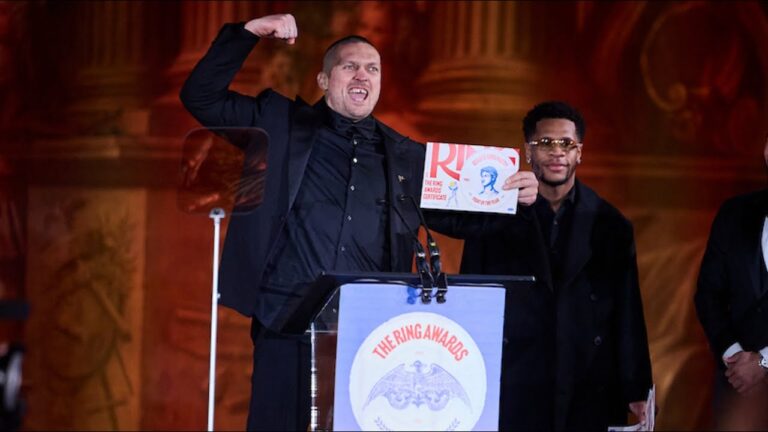 Oleksandr Usyk's SENSATIONAL Knockdown Against Tyson Fury Wins Ring Awards' Round Of The Year