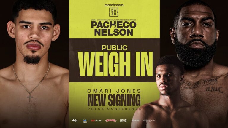 Diego Pacheco Vs Steve Nelson Weigh In & Omari Jones Signing Press Conference