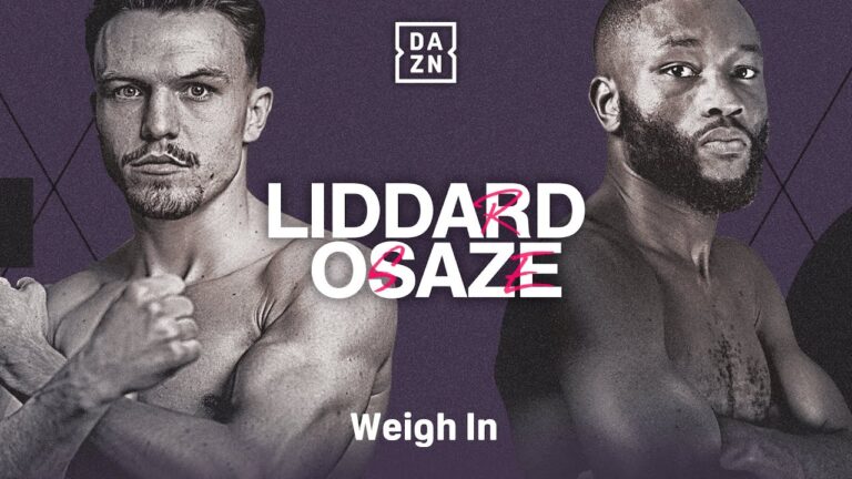 GEORGE LIDDARD VS. DERRICK OSAZE WEIGH IN LIVESTREAM