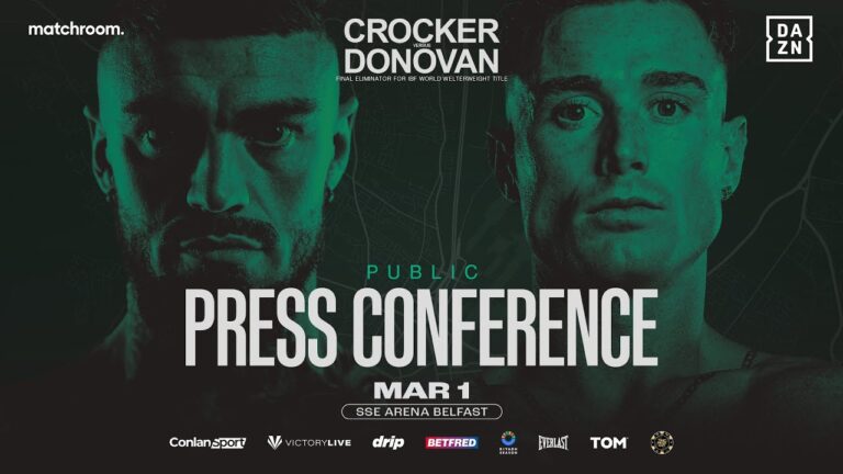 Lewis Crocker Vs Paddy Donoval & Undercard Final Press Conference