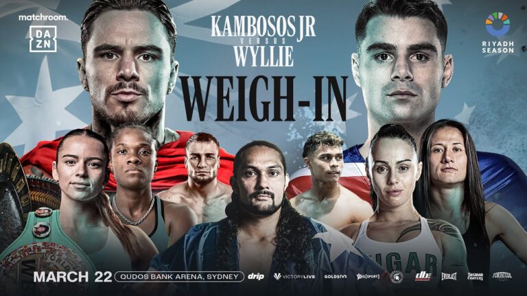 George Kambosos Vs Jake Wyllie & Skye Nicolson Vs Tiara Brown Weigh In