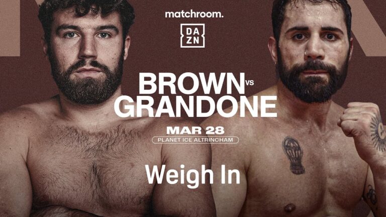 PAT BROWN VS. FEDERICO JAVIER GRANDONE WEIGH IN LIVESTREAM
