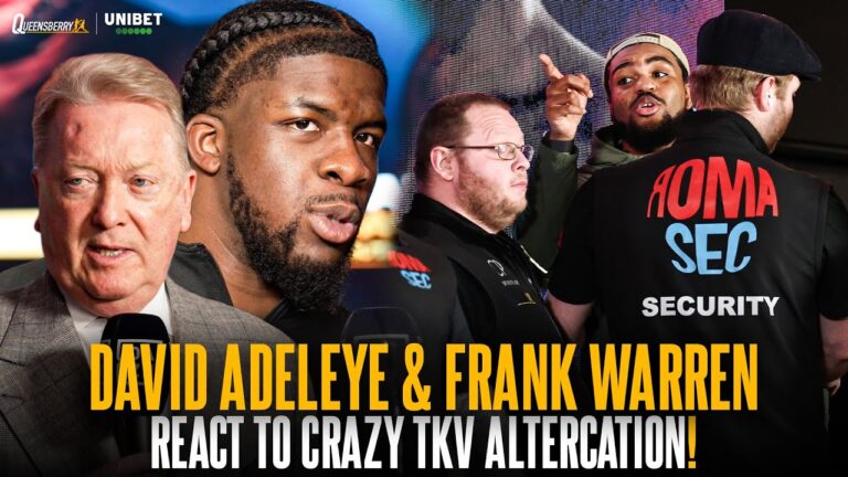 David Adeleye & Frank Warren give INSTANT reactions to fiery TKV altercation 🔥👀