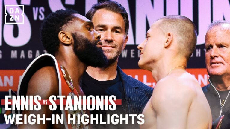One. More. Sleep 🔜🥊 Ennis vs. Stanionis weigh in and face off one last time. April 12 | live on DAZN