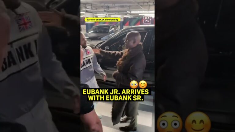 WHAT A MOMENT! Chris Eubank Sr. has arrived with his son 🙌