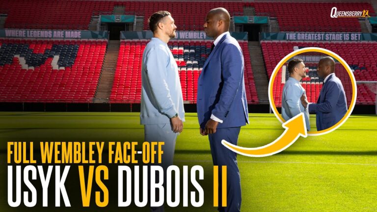 FULL VIDEO 🚨 Daniel Dubois SHOVES Oleksandr Usyk in intense face-off inside Wembley Stadium 🏟️😳