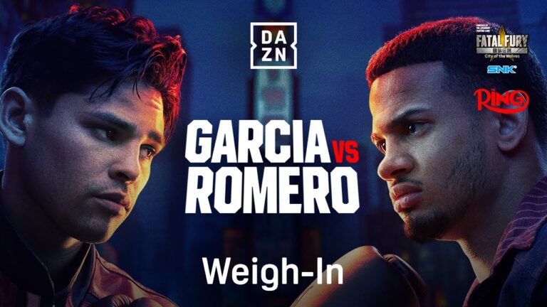 RING MAGAZINE: RYAN GARCIA VS. ROLLY ROMERO WEIGH IN LIVESTREAM (FATAL FURY: CITY OF WOLVES)