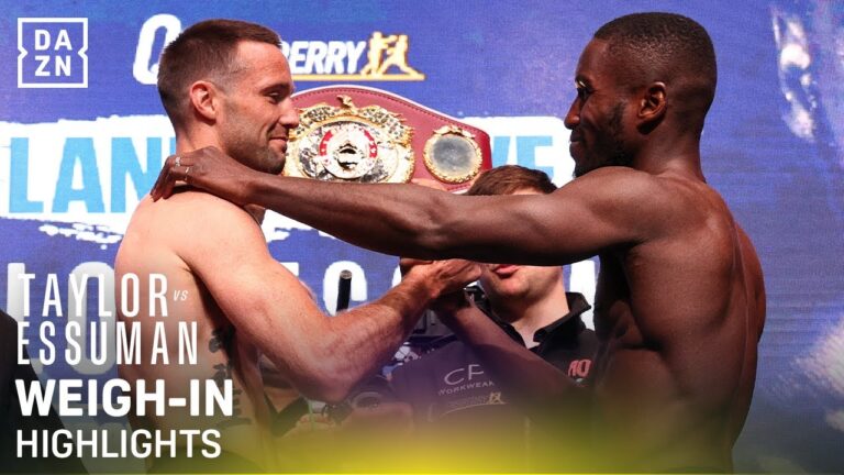 Weigh in and final face off before Taylor and Essuman go to war.