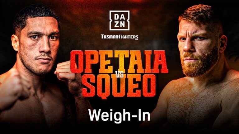 JAI OPETAIA VS. CLAUDIO SQUEO WEIGH IN LIVESTREAM