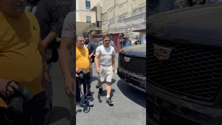 #MannyPacquiao arrives at the media workout with one mission in mind: defeated Barrios on July 19.