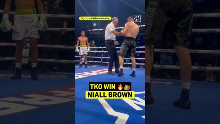 Niall Brown earns the first stoppage of the night!  😱#CatterallEubank | Live NOW on DAZN