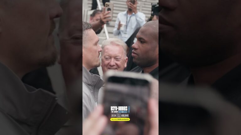 The tension in the Usyk vs Dubois face off 😳🔥