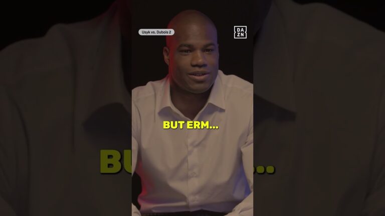 Daniel Dubois gives his take on the shot that dropped Usyk but was ruled a low blow 👀 #shorts