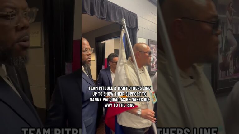 Manny Pacquiao is reminded of his legendary status as he walks to the ring