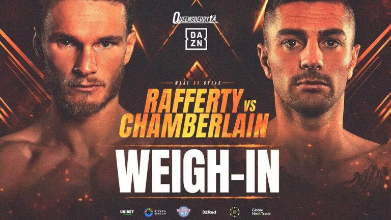 LIVE WEIGH-IN! Jack Rafferty vs Mark Chamberlain – Make or Break 💥