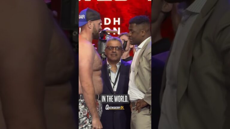 Tyson Furyâ€™s funniest ever face off with Francis Ngannou 2 years ago 🤣