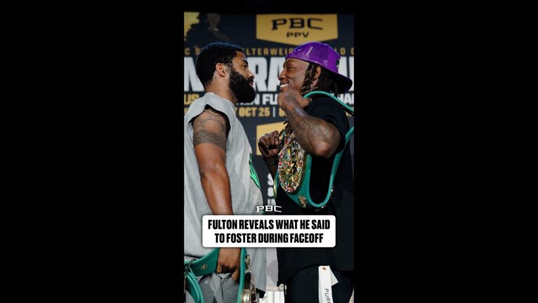 Stephen Fulton Reveals What He Said to O'Shaquie Foster During Their Faceoff