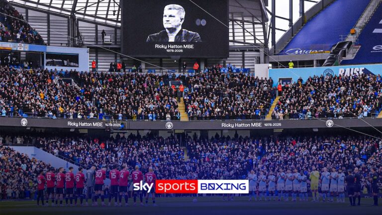 Emotional scenes as Man City and Man Utd pay tribute to Ricky Hatton