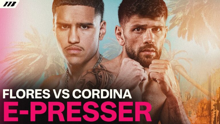 Gabriel Flores Jr and Joe Cordina exchange words | Matchroom Boxing