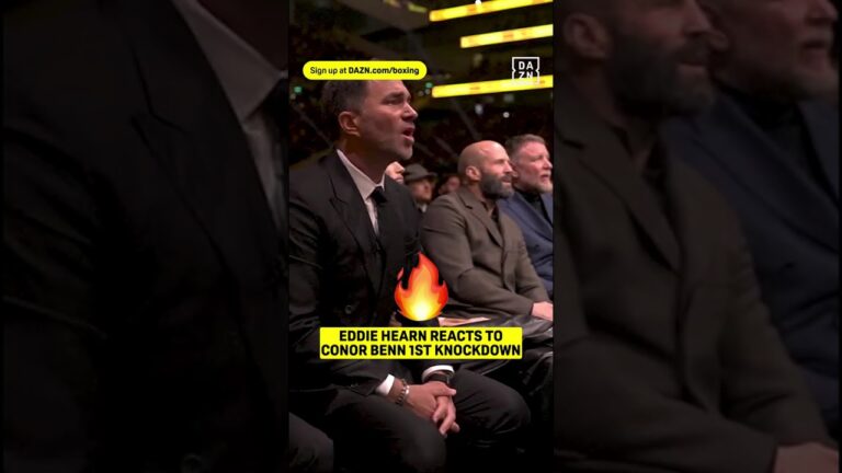 Eddie Hearn REALLY enjoyed Conor Benn's first knockdown against Chris Eubank Jr in the rematch