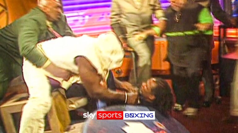 Lennox Lewis and Hasim Rahman BRAWL ahead of their rematch in 2001 😳