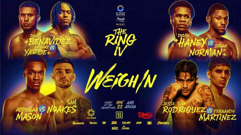Ring IV *Live* Weigh In | Bam vs Puma, Haney vs Norman, Benavidez vs Yarde | Matchroom Boxing