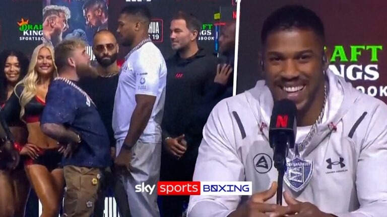 Anthony Joshua responds to Jake Paul taunts at pre-fight presser!