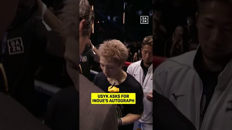 Oleksandr Usyk is a big fan of Naoya Inoue and asks for his autograph