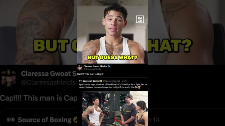 Ryan Garcia responds to Claressa Shields comment about the Jake Paul fight offer 😳