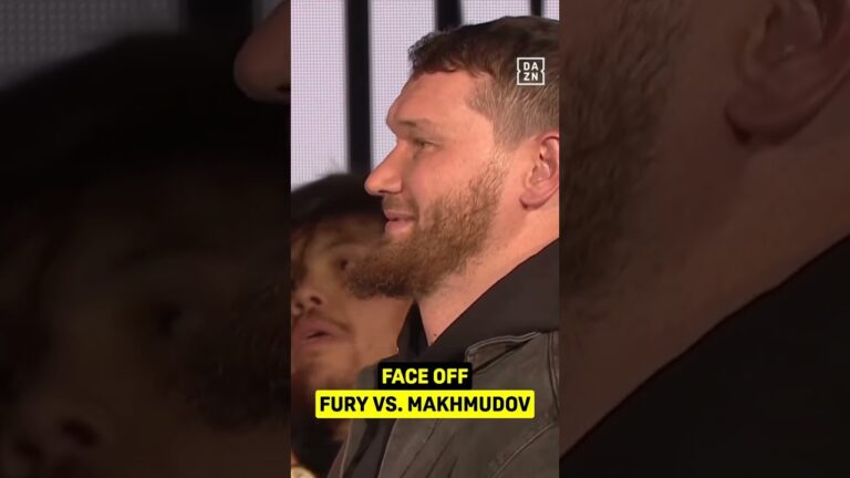 Tyson Fury TICKLES Arslanbek Makhmudov at their first face-off at the launch press conference
