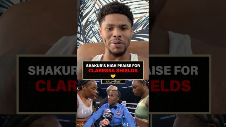 Shakur Stevenson gives Claressa Shields her flowers 🐐💯