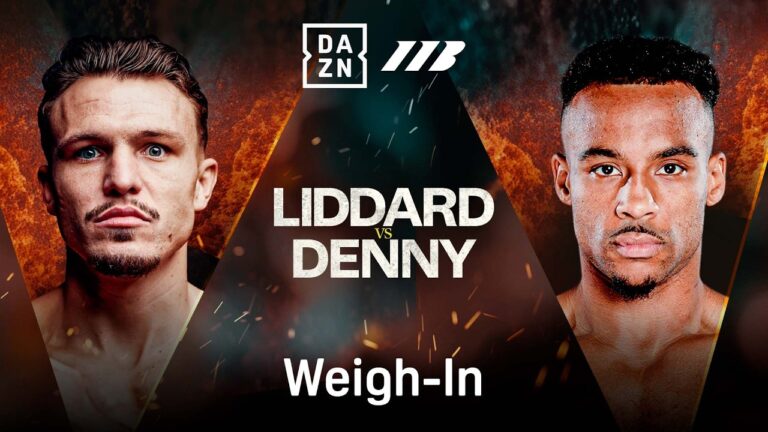 GEORGE LIDDARD VS. TYLER DENNY WEIGH IN LIVESTREAM
