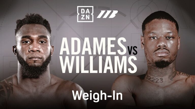CARLOS ADAMES VS. AMMO WILLIAMS WEIGH IN LIVESTREAM