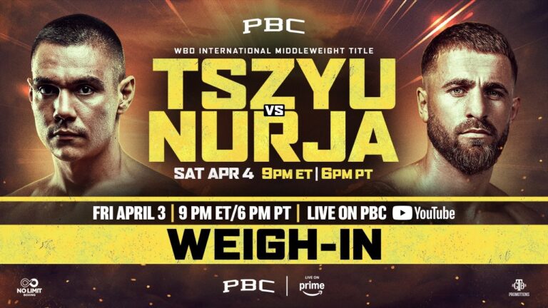 Tszyu vs. Nurja WEIGH-IN LIVE STREAM