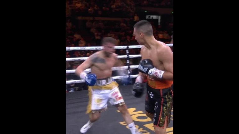 Nurja stumbles after hook by Tszyu