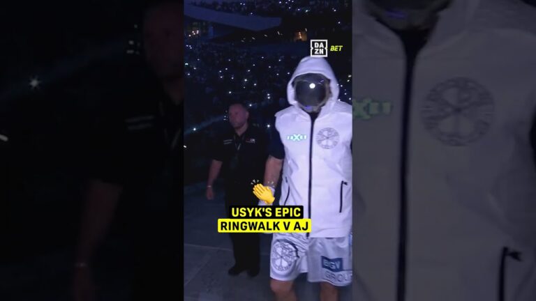 Oleksandr Usyk was too cold with his ringwalk against AJ at Tottenham Stadium 🥶