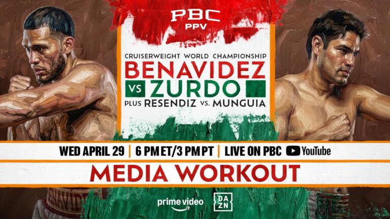 Benavidez vs. Zurdo MEDIA WORKOUT LIVE STREAM