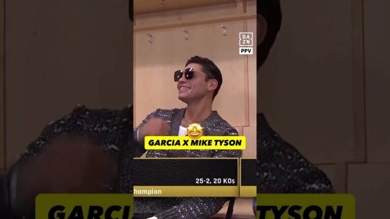 Ryan Garcia and Mike Tyson chilling backstage 😅 #shorts