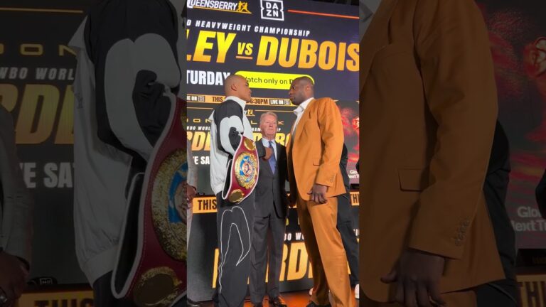 Fabio Wardley and Daniel Dubois with a tense face off👀🥊