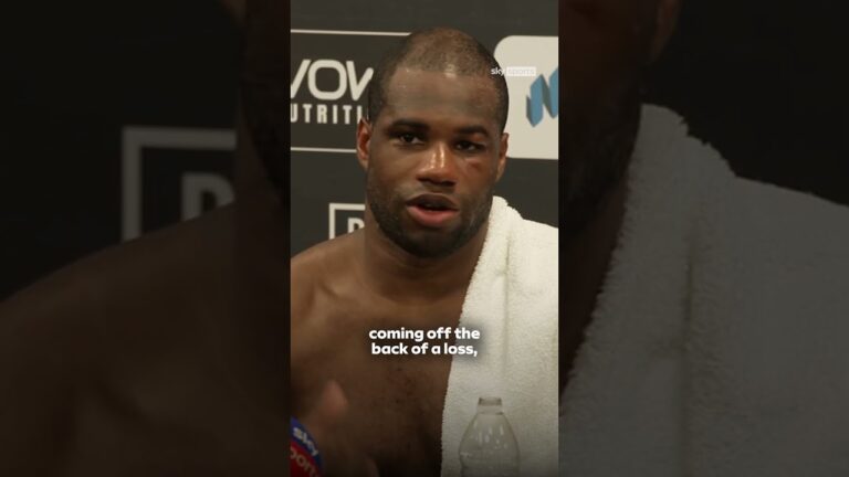 Daniel Dubois reacts to EPIC victory vs Fabio Wardley 💭 #boxing #shorts