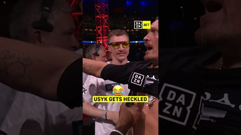 Oleksandr Usyk’s hilarious reaction to a Derek Chisora heckle 🤣