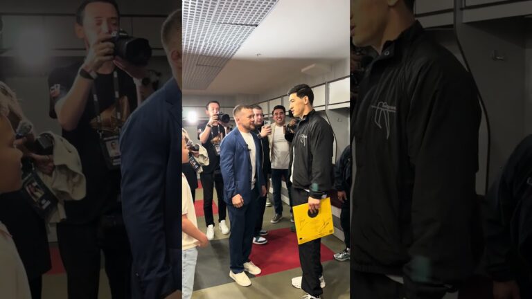 Dmitry Bivol Meets Petr Yan Backstage Before Eifert Fight  🤝