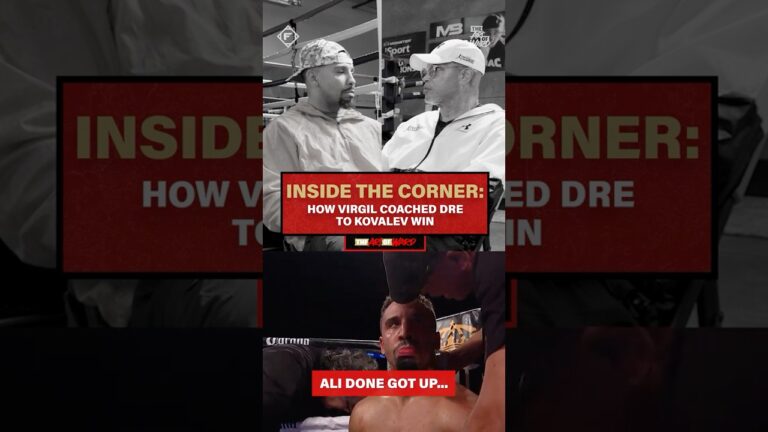 What an ICONIC moment between fighter & trainer 🗣️ #VirgilHunter #WardKovalev