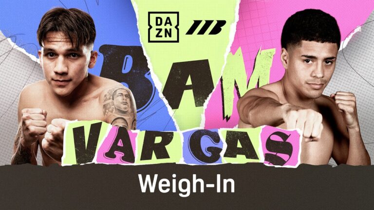 JESSE ‘BAM’ RODRIGUEZ VS. ANTONIO VARGAS WEIGH IN LIVESTREAM