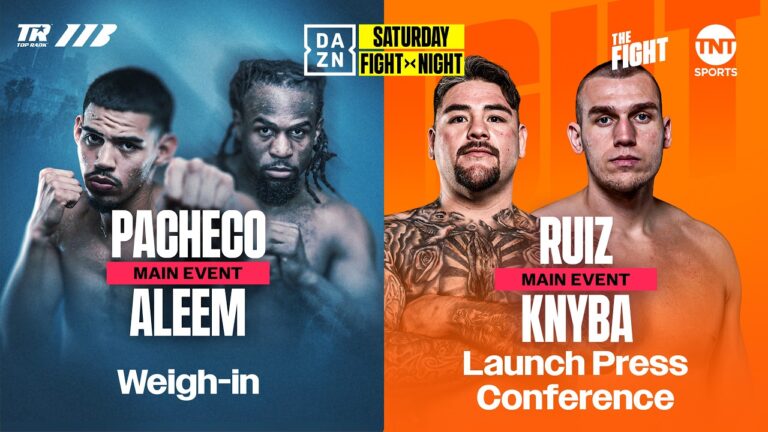 ANDY RUIZ VS. DAMIAN KNYBA PRESS CONFERENCE & DIEGO PACHECO VS. IMMANUWEL ALEEM WEIGH IN LIVESTREAM