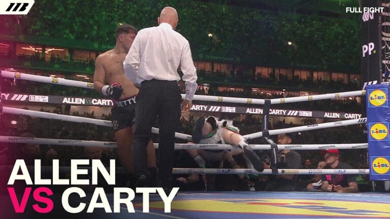 NO CONTEST! Thomas Carty Flies Out Of Ring Vs Dave Allen In 1st Round | Matchroom Boxing