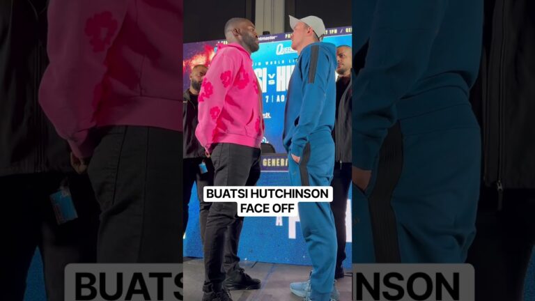 Joshua Buatsi and Willy Hutchinson stare down ahead of a HUGE in Manchester 💥#BuatsiHutchinson2